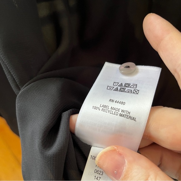 NWT Bar iii Long Sleeve Collared Button Front Blouse SP Black Sheer Relaxed Fit - Picture 14 of 14